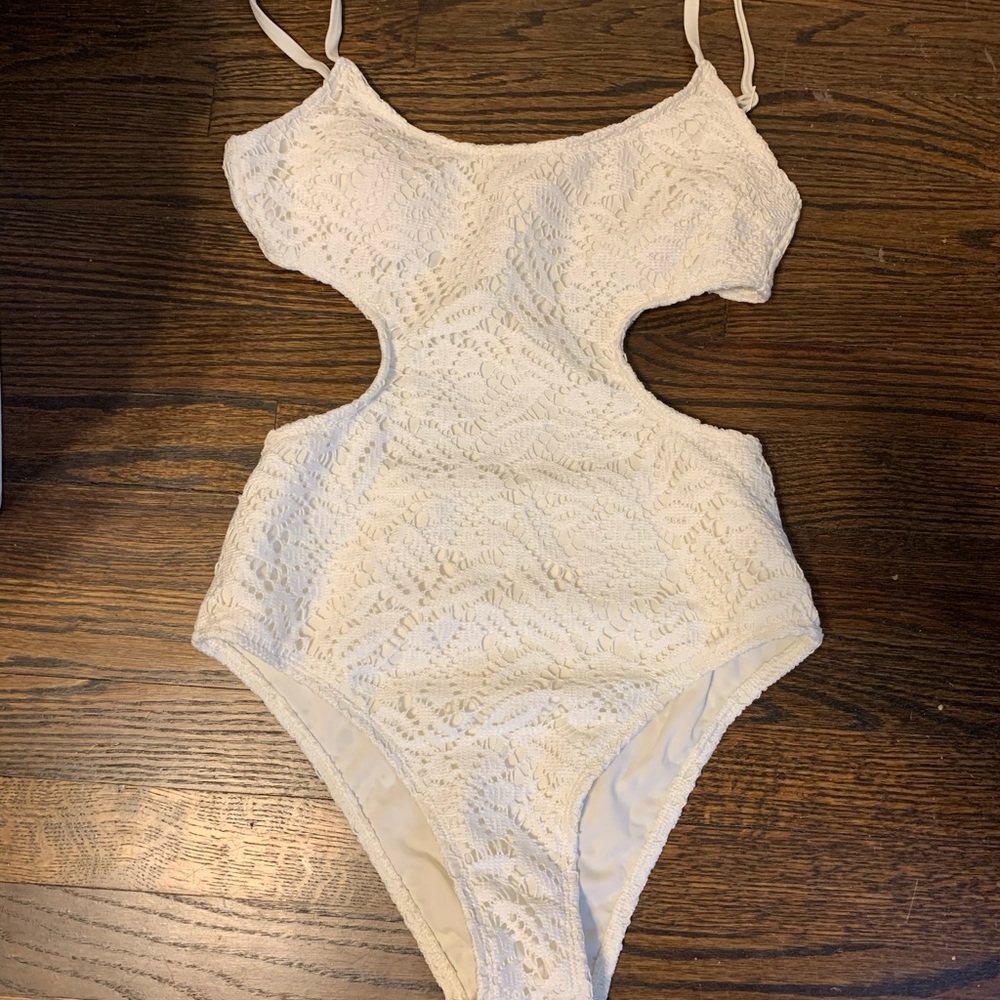 3/$15 Aerie White Crochet Swimsuit